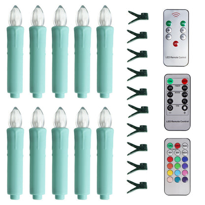 10Pack LED Flameless Candle Clip Lights with Remote,Batteried(AAA) Dimmable Lights