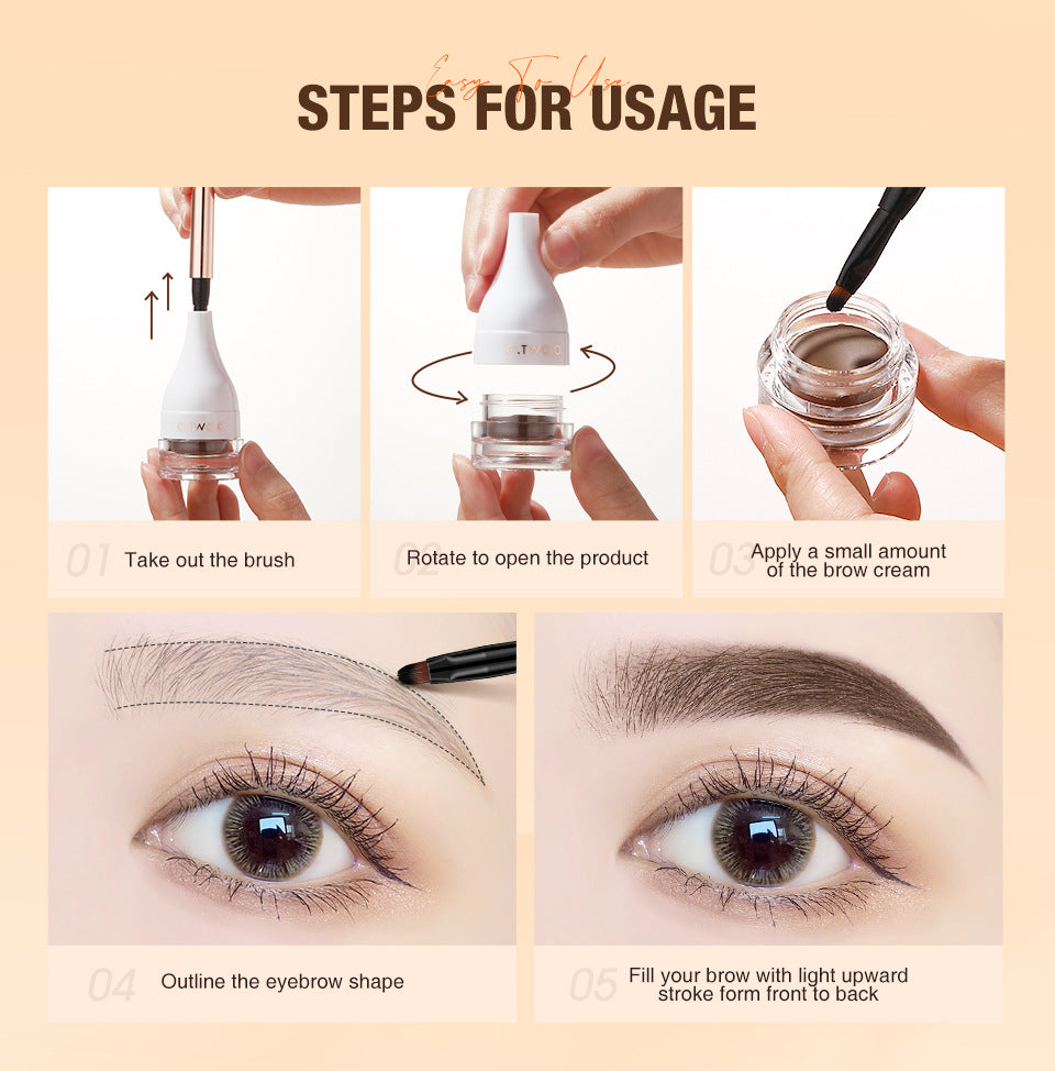 Cream Eyebrow Eye Brow Pomade Waterproof with Head Brush