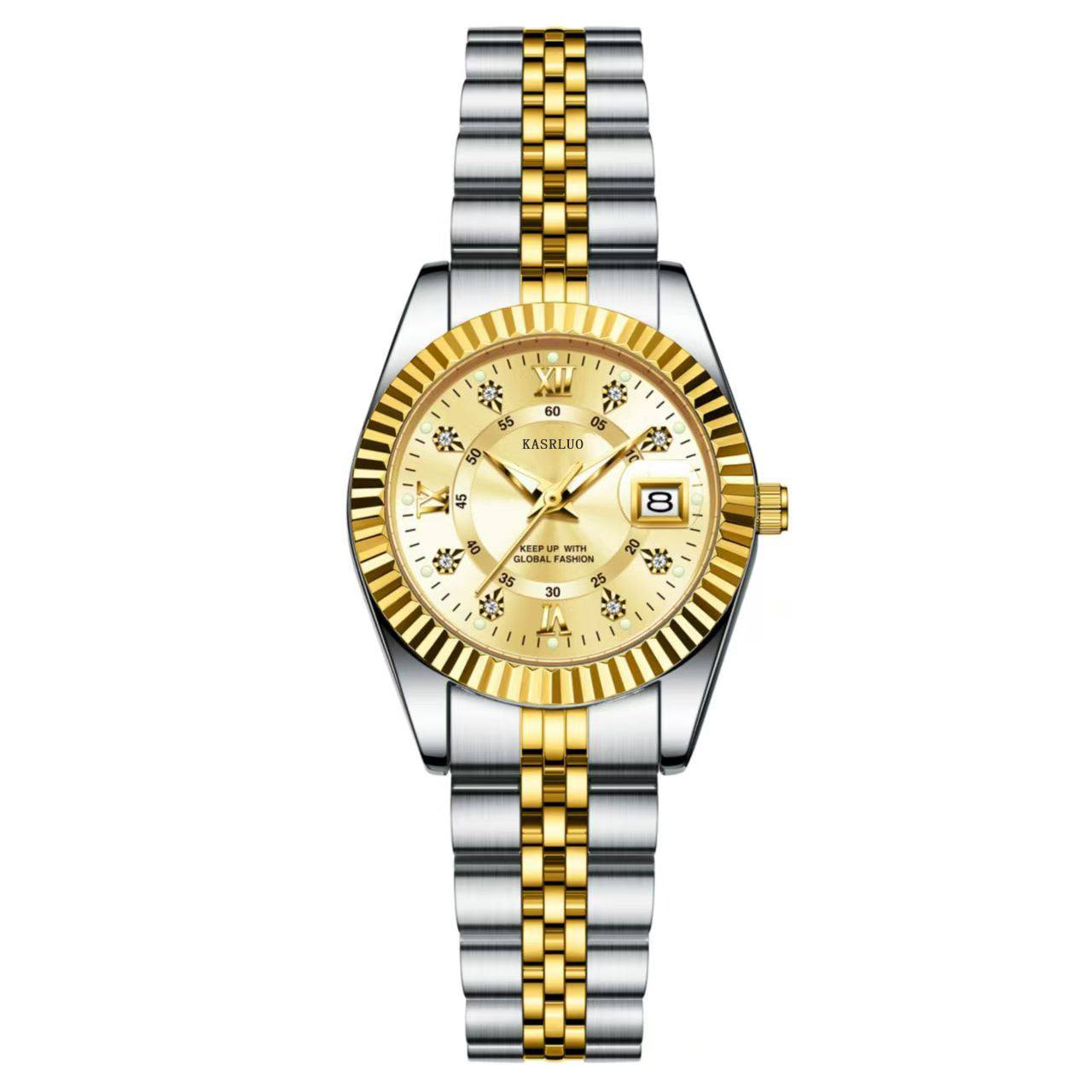 Luxury Watch for Woman Luminous Waterproof Date Stainless Steel Diamond Ladies Watch