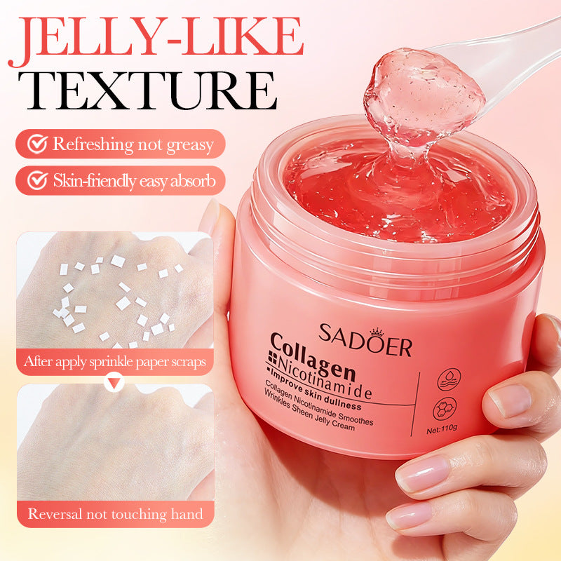 Collagen Jelly Cream,Freeze-Dried Hydrolyzed Collagen & Niacinamide Moisturizer