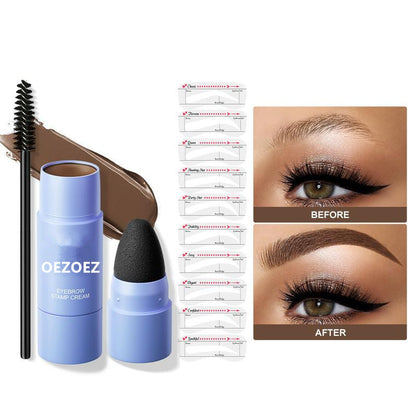 Eyebrow Stamp Kit, Brow Stencil Easy to Use & Natural Looking, Pigmented Long Lasting Eye Brow Cream