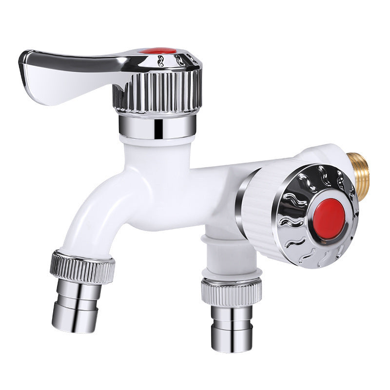 Outdoor Garden Water Faucet,1 Inlet 2 Outlet Valve Faucet Water Hose Outlet Hose Valve