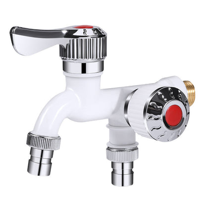 Outdoor Garden Water Faucet,1 Inlet 2 Outlet Valve Faucet Water Hose Outlet Hose Valve