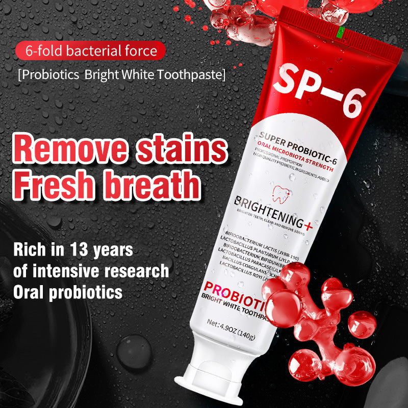 2Pcs SP-6 Probiotic Whitening Toothpaste with 6 Probiotics for Teeth Whitening/Brightening, Enamel-Safe