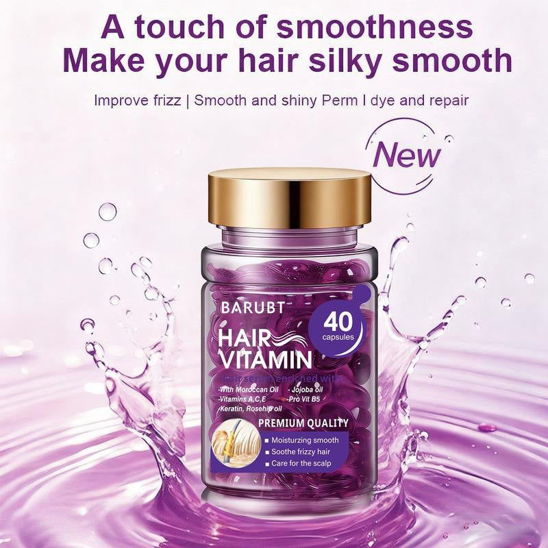 Hair Oil Capsules (40-Count) – Contains Keratin, Argan Oil, and Jojoba Oil