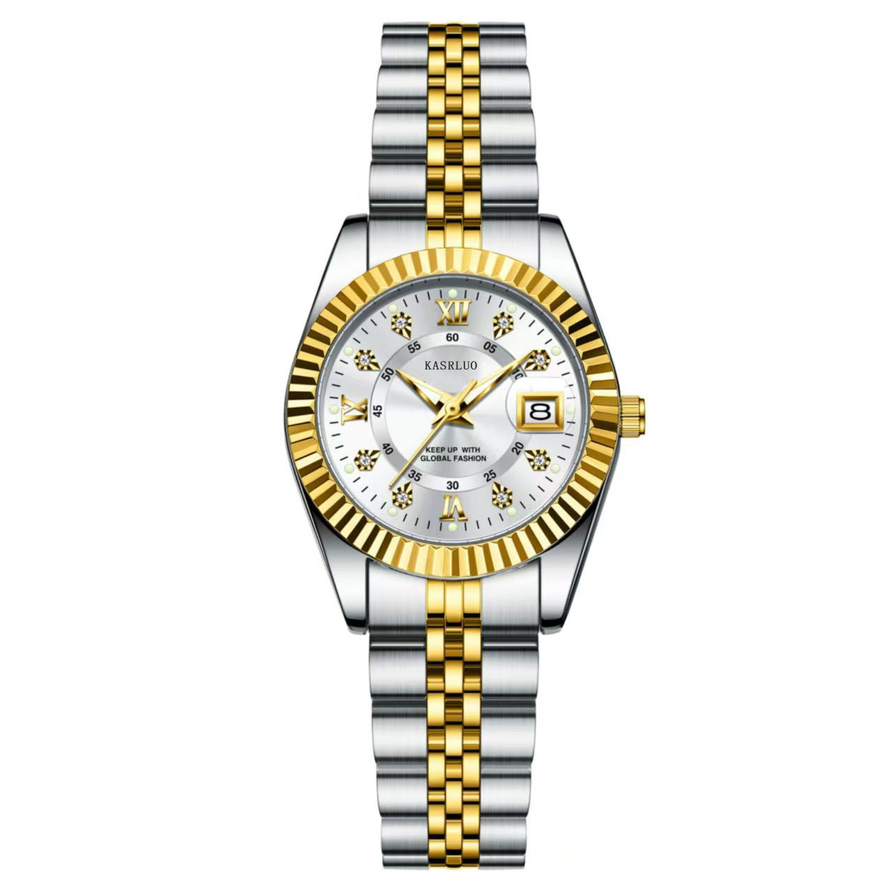 Luxury Watch for Woman Luminous Waterproof Date Stainless Steel Diamond Ladies Watch
