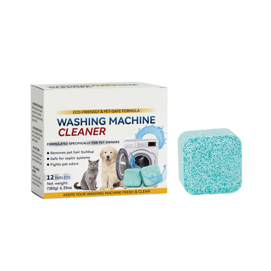 12Pcs Washing Machine Cleaner Tablets – Removes Stubborn Pet Hair, Odors & Mold, Septic Safe