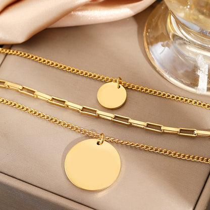Retro Layered Necklace Featuring Multi-Element Pendants