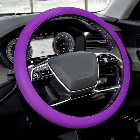 Silicone Car Steering Wheel Protective Cover, 33-40 CM Anti-Slip Soft Comfortable Steering Wheel Cover
