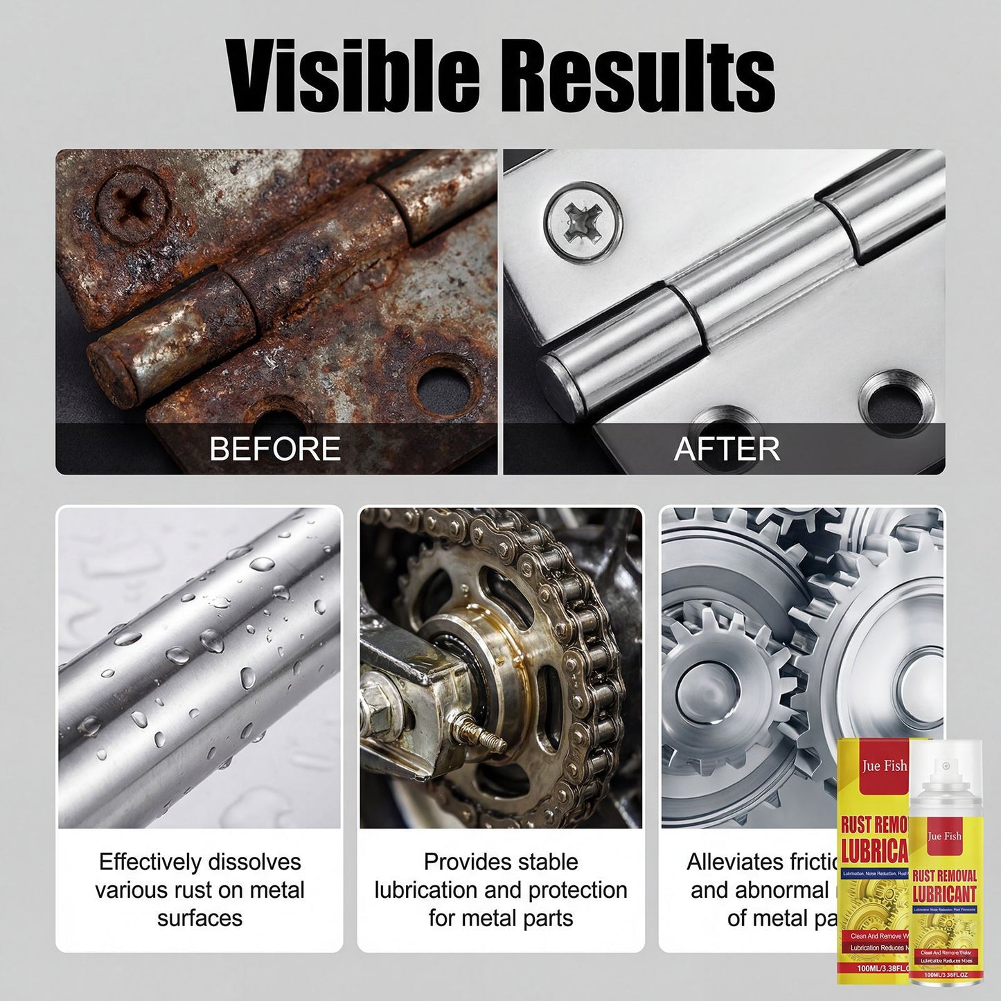 Anti-Rust Lubricant Spray & Rust Remover for Metal, Multi-Purpose Penetrating Oil