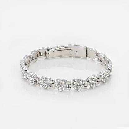 Ultra Strength Magnetic Bracelet with 3800 Gauss Neodymium Magnets & Dazzling Cubic Zirconia