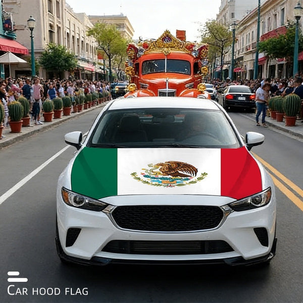 Mexico Flag Car Hood Cover 63