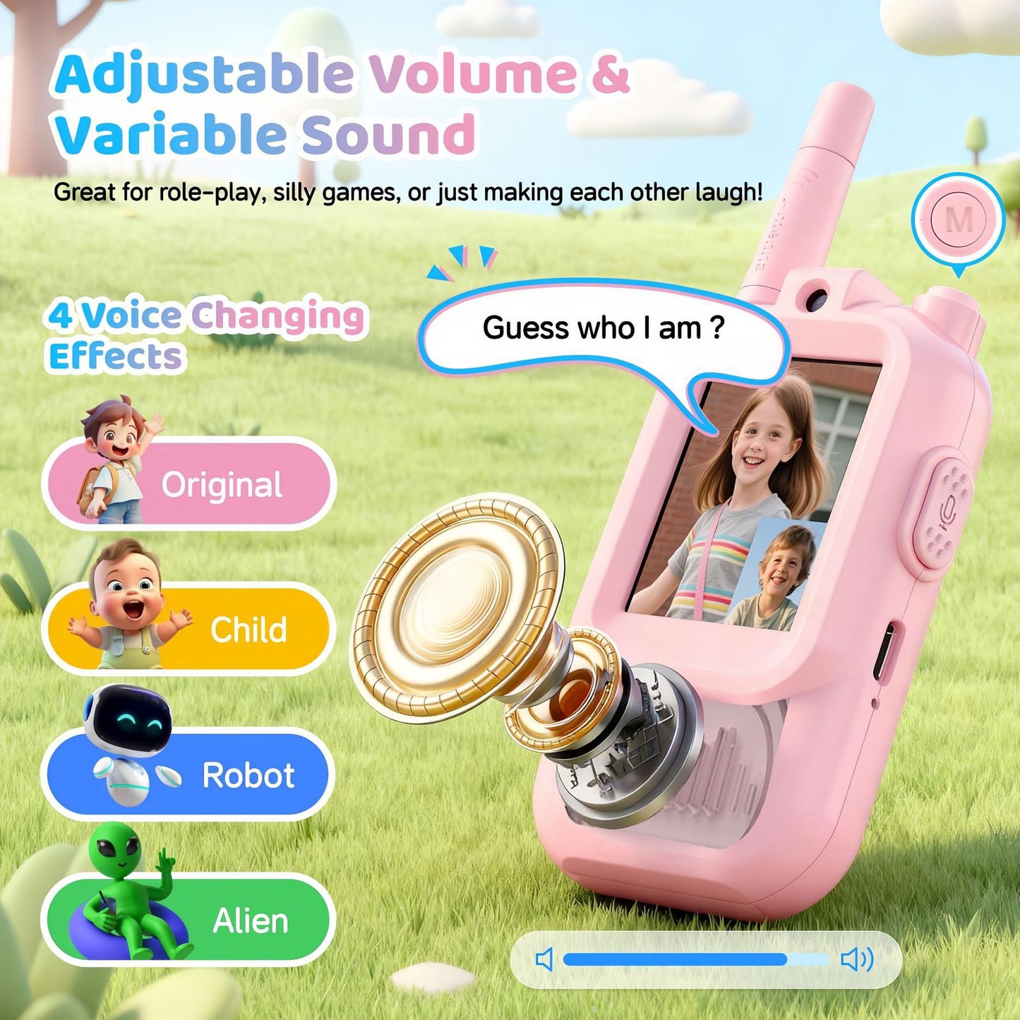 2Pack Video Walkie Talkies for Kids, Kids Walkie Talkies Video Chat / Video Calling
