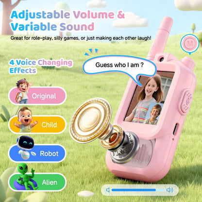 2Pack Video Walkie Talkies for Kids, Kids Walkie Talkies Video Chat / Video Calling