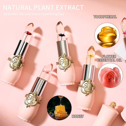 6Pcs Flower Jelly Lipstick Set Temperature Change Moisturizer Long Lasting Nutritious Balm