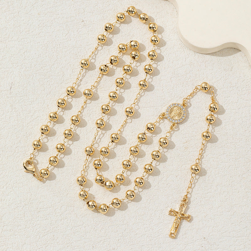 Our Lady of Guadalupe Cross Pendant Necklace