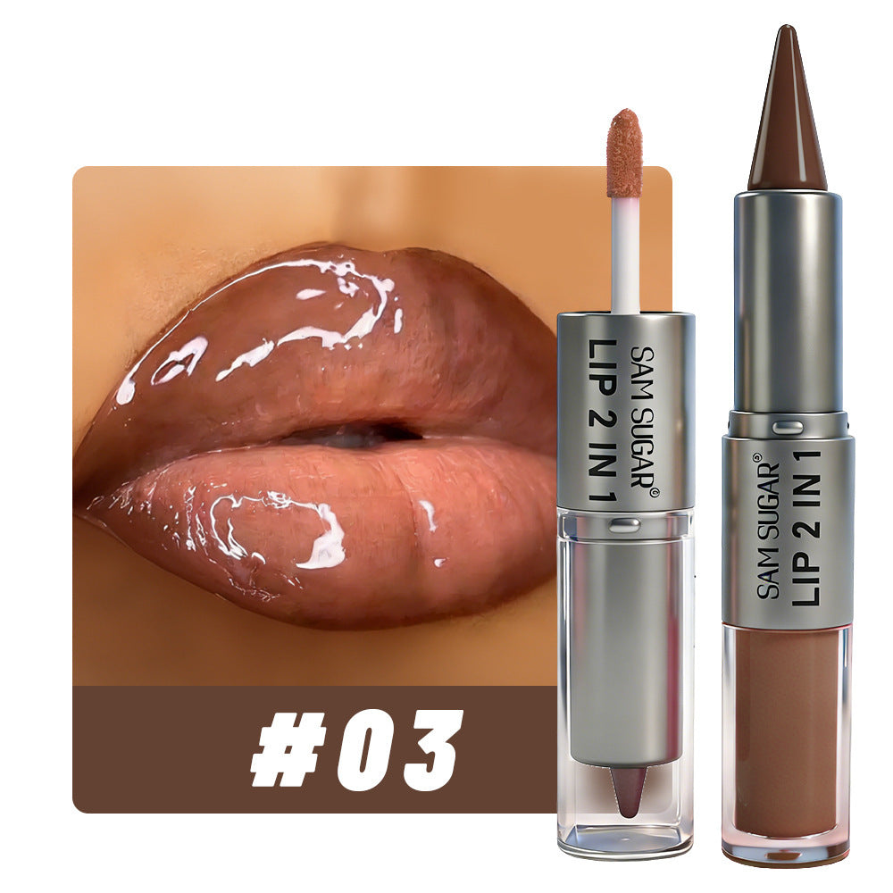 4Pcs/set Dual-Ended 2-in-1 Lip Gloss & Matte Lip Liner