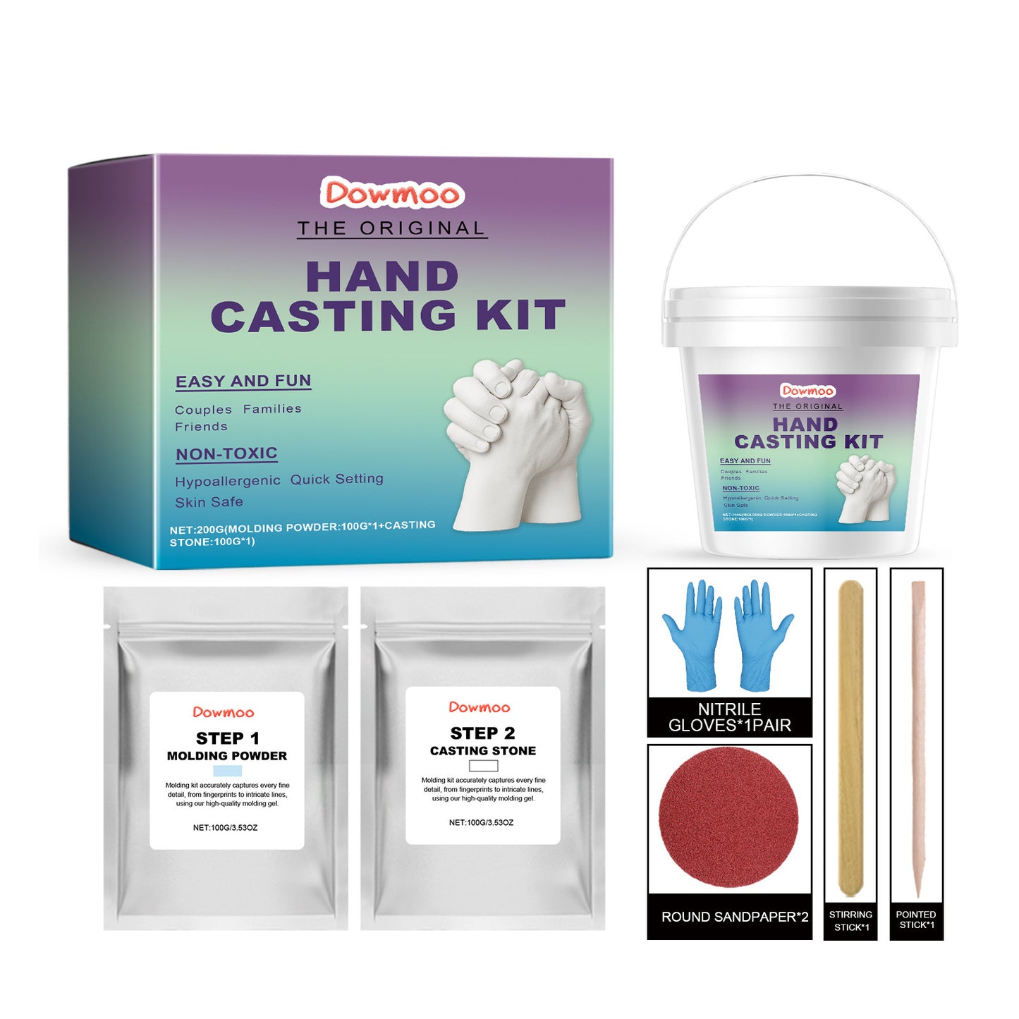Hand Casting Kit – Hand Casting Kit for Couples or Family | Keepsake Sculpture Wedding Kids