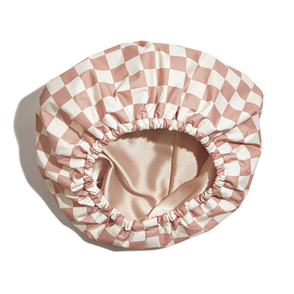 Luxury Satin-Lined Flexi Shower Caps Reusable Waterproof - Large Wide Shower Cap for Women