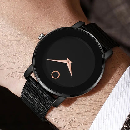 Elegant Minimalist Gold Watch for Women Stainless Steel Mesh Band
