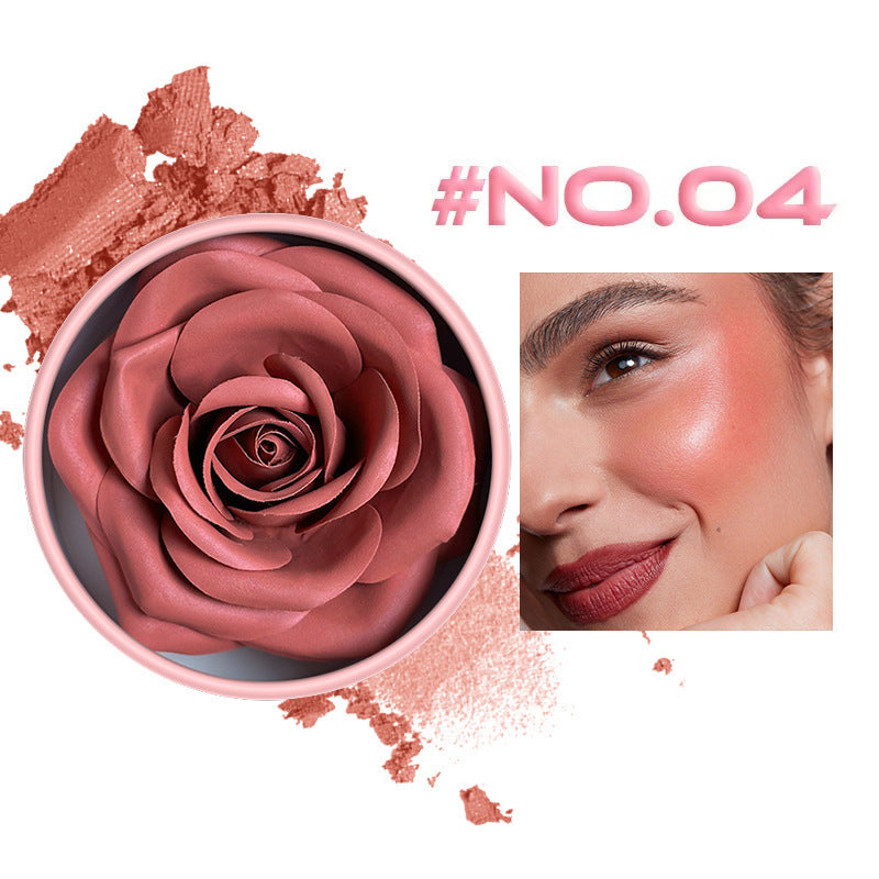 3D Rose Makeup Flower Petal Blush for Cheeks, Natural Glowing Redness Long Lasting Buildable Color