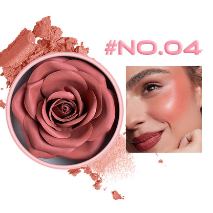 3D Rose Makeup Flower Petal Blush for Cheeks, Natural Glowing Redness Long Lasting Buildable Color
