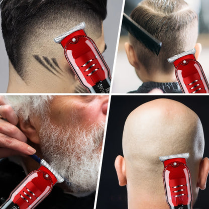 Transparent LCD Digital Display Hair Clipper Kit — Rechargeable Home Hair Trimmer
