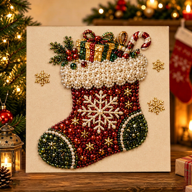 DIY Christmas/Halloween Pearl Art Kit , 10x10 Inch, Spooky Cute 3D Diamond Painting Crafts