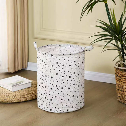 Laundry Basket Canvas Fabric Collapsible Organizer Basket for Storage Bin Toy Bins Gift Baskets Bedroom Clothes