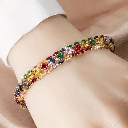 Women's Luxurious Color Zircon Bracelet — Elegant Jewelry