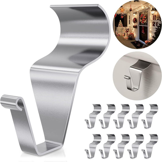 10 Pack Vinyl Siding Hooks Hanger,No Hole Siding Hanging Hanger,Heavy-Duty Stainless Steel