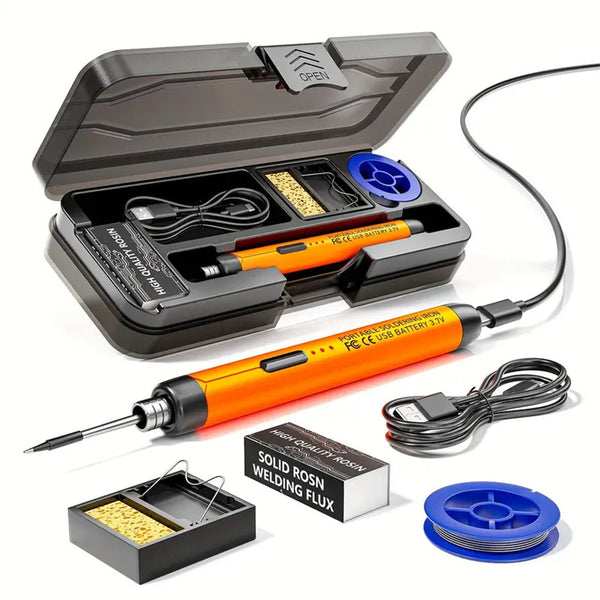 Cordless USB Rechargeable Portable Soldering Iron Kit, 3-speed Temperature Adjustable
