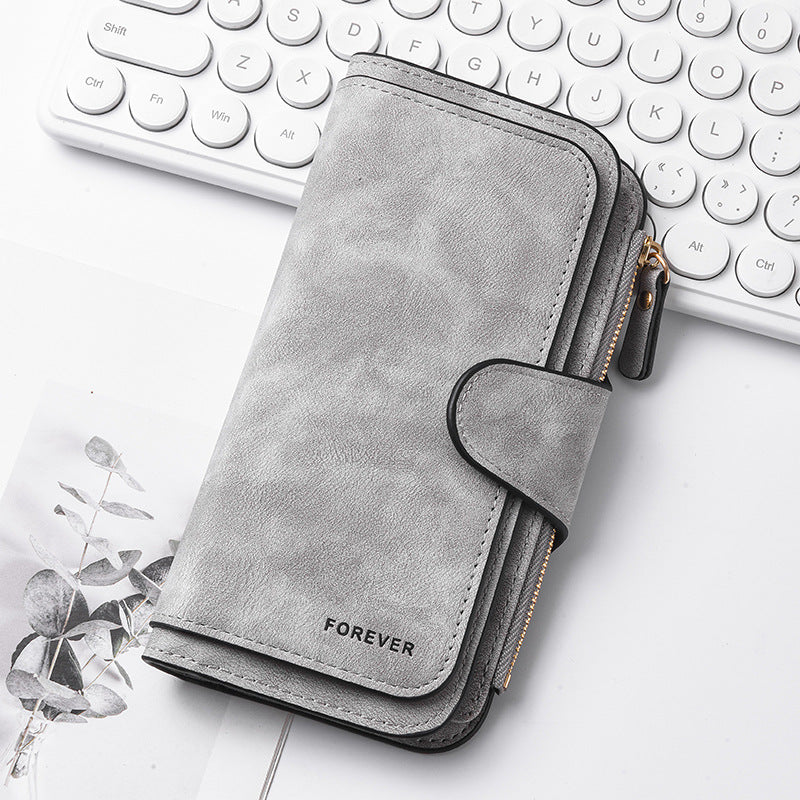 Women's Long Wallet with ID Window and Mini Coin Pouch
