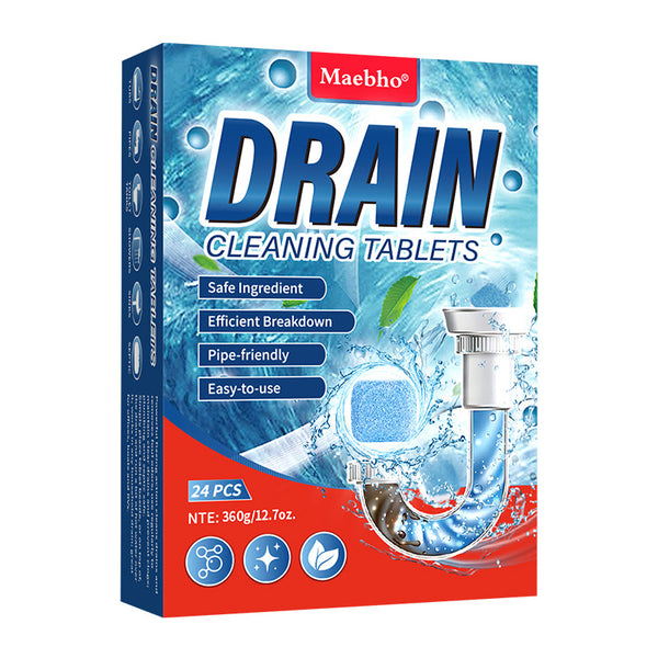 24Pcs Strong Drain Effervescent Tablet, Disposal Cleaner Tablets Eliminator Quickly Eliminates Odors