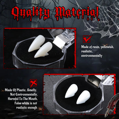 Reusable 4-Size Resin Vampire Fangs Set for Halloween