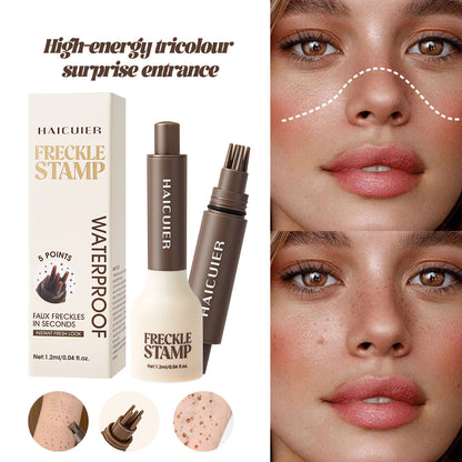 Faux Freckle Stamp Pen – Upgraded Liquid Freckle Marker with Multi-Prong Soft Tip