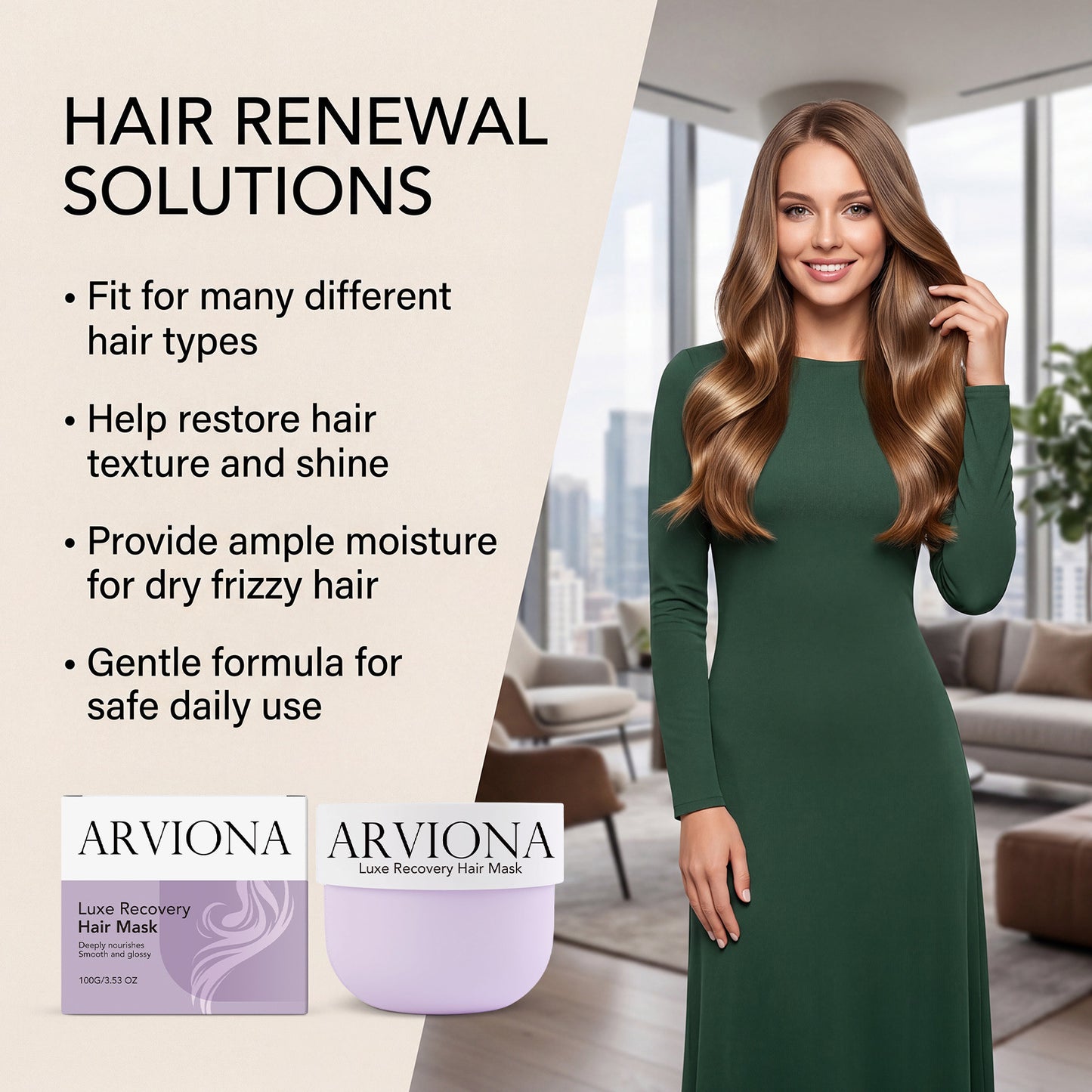 Deep Nourishing Hair Mask — Formulated with Niacinamide and Carbohydrate Complex