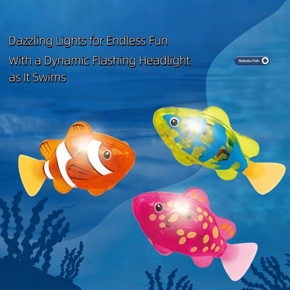 LED Swimming Robotic Fish Set — Interactive Light-Up Robotic Fish Toy, Suitable for Bathtubs and Pools