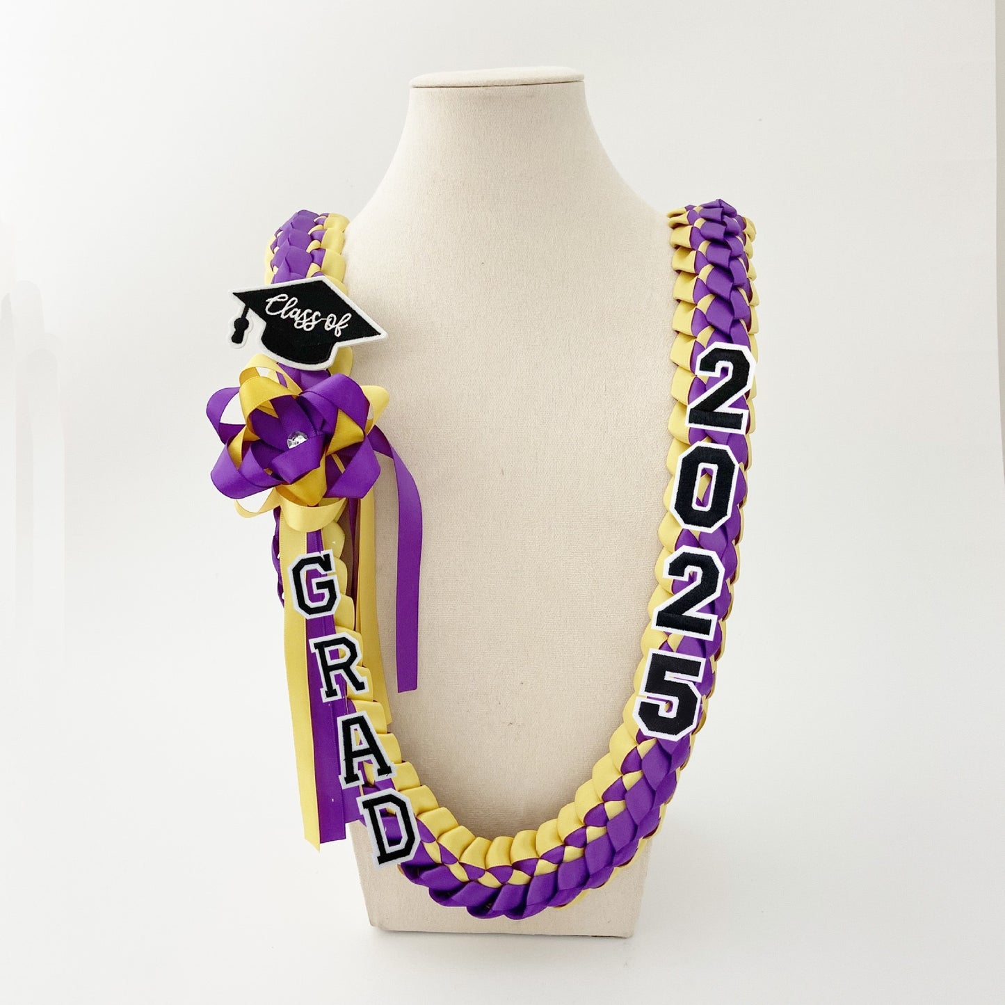 2026 Graduation Lei Set - Two-Tone Braided Ribbon with Honor Cord