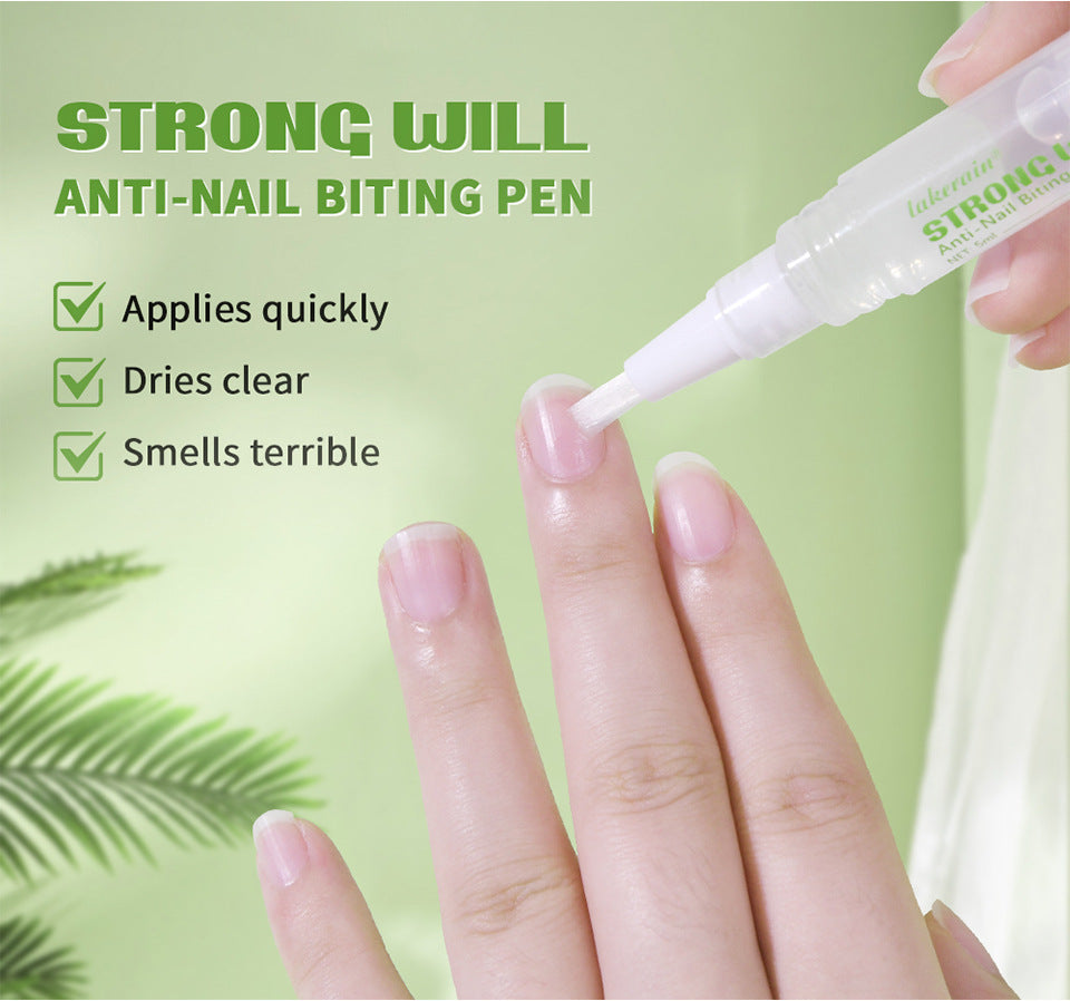 2Pcs Anti-Nail Biting Pen for Kids & Adults, Bitter Taste Nail Polish, 2-in-1 Nail Hardener & Daily Nail Care