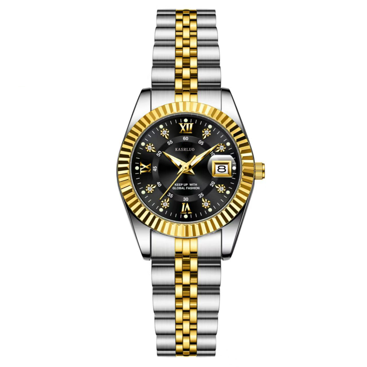 Luxury Watch for Woman Luminous Waterproof Date Stainless Steel Diamond Ladies Watch