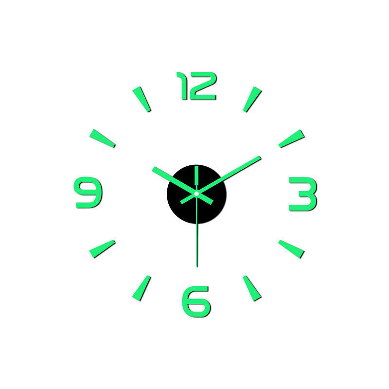 3D Luminous DIY Wall Clock Creative Design Mirror Surface Wall Decorative Sticker Watches