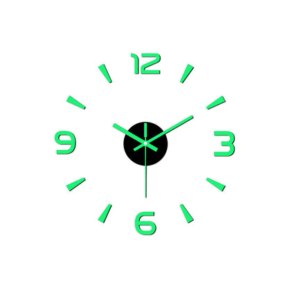 3D Luminous DIY Wall Clock Creative Design Mirror Surface Wall Decorative Sticker Watches