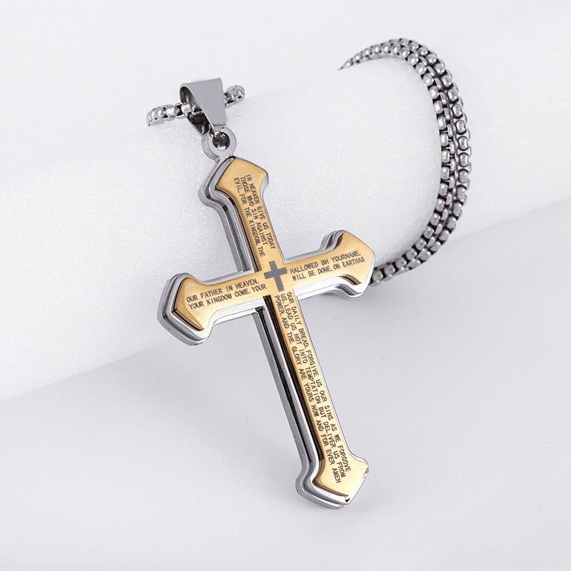 Saint St. Benedict Jesus Cross Pendant Necklace Men And Women Religious Christian Catholic Amulet Stainless Steel Jewelry