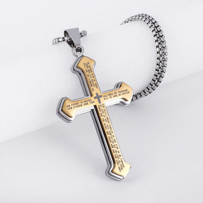 Saint St. Benedict Jesus Cross Pendant Necklace Men And Women Religious Christian Catholic Amulet Stainless Steel Jewelry