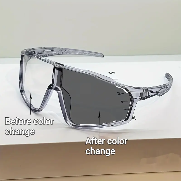 UV400 Photochromic Polarized Safety Glasses Sports Sunglasses for Men Women