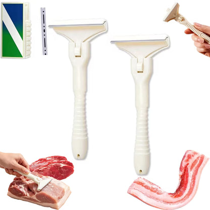 Stainless Steel Meat Scraper – Easy Fat & Fascia Removal Tool for Beef & Pork