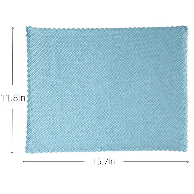 10 PCS Microfiber Reusable Cleaning Rags Fish Scale Streak-Free&Lint-Free