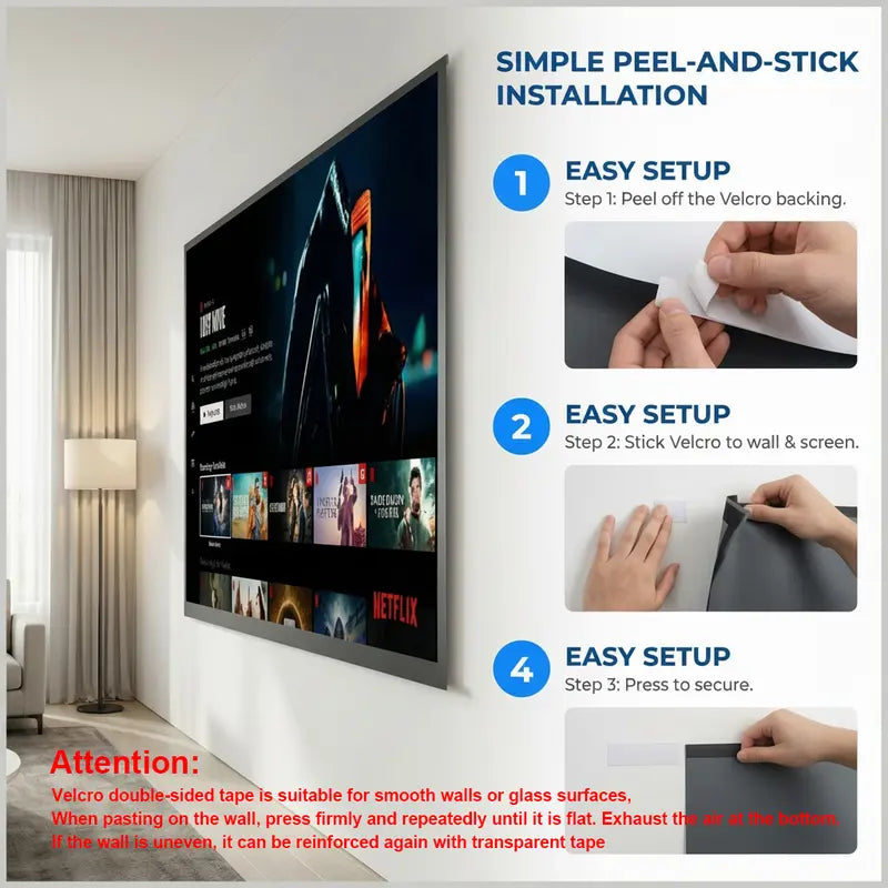4K UHD Anti-Light Foldable Portable Projector Scree for Home Theater