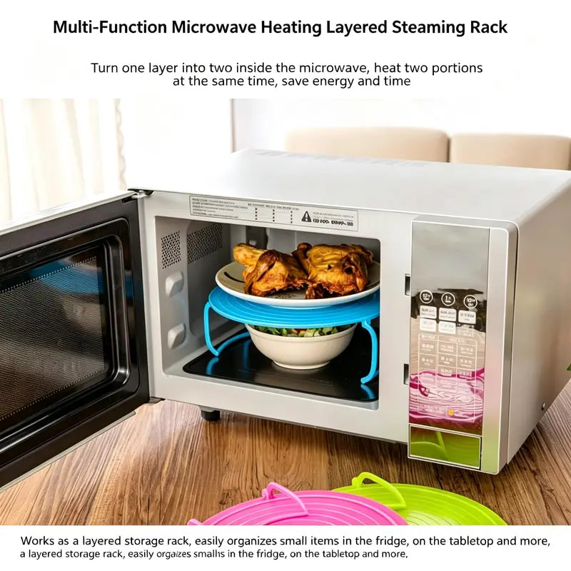 Microwave Plate Stacker, 3-in-1 Plastic Microwave Plate Holder